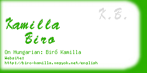 kamilla biro business card